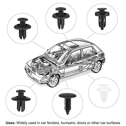 QIIYCCE 120PCS Car Clips & Plastic Rivets - 6 Popular Sizes, Fits Bumpers, Fenders & Most Car Models, Ideal for Body Fixing & Replacement — view 4