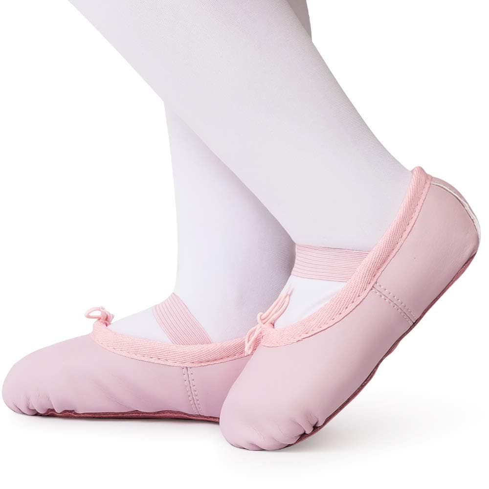 Bezioner Ballet Shoes Leather Ballet Flats Full Sole Dance Slippers for Girls Toddlers Women — view 2