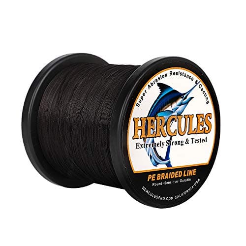 HERCULES Super Strong 1000M 1094 Yards Braided Fishing Line 50 LB Test for Saltwater Freshwater PE Braid Fish Lines 4 Strands - Black, 50LB (22.7KG), 0.37MM