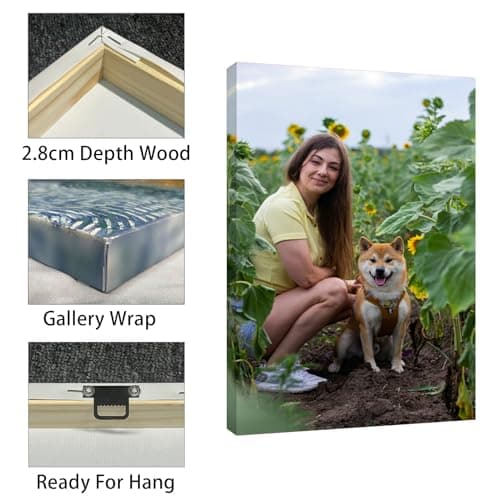 Custom Canvas Prints with Your Photos Framed Canvas Customized Wall Art Personalized Canvas Pictures for Pet/Family Gifts for Mom/Men/Women 8 x 10 — view 2