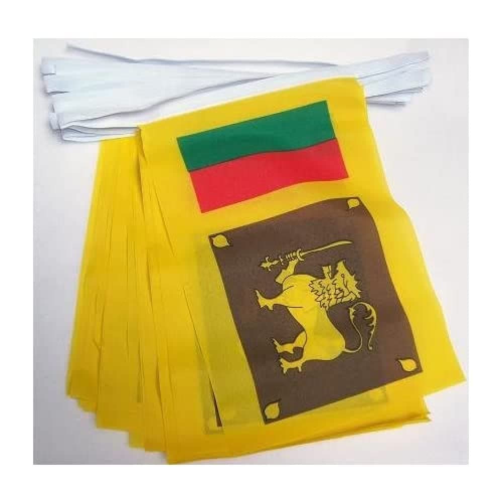 AZ FLAG Guirnalda 6 Metros, 20 Banderas de Sri Lanka 21x15 cm, Bandera Srilanqués 15 x 21 cm - Banderines — view 2