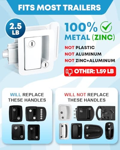 Kohree RV Entry Door Lock Latch Handle with Paddle Deadbolt, Polar White Enclosed Trailer Camper Door Latch with 4 Keys RV Door Lock Replacement -Universal Entrance Security Lock Kit — view 2