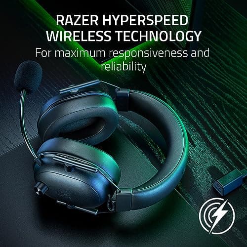 Razer BlackShark V2 HyperSpeed Wireless Gaming Headset: 280g Lightweight - THX Spatial Audio - Bendable Mic - 50mm Drivers - 2.4GHz, Bluetooth or USB - 70 Hr Battery w/USB Type C Charging - Black — view 3