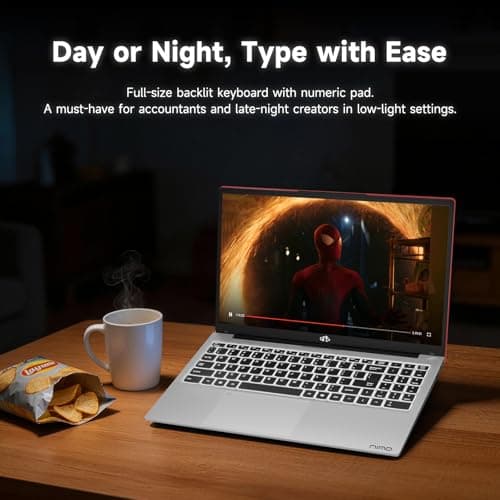 NIMO 15.6" FHD Business Laptop Computer, Quad-Core Processor(Beats i3-1115G4), Laptop 8GB RAM 256GB SSD with Backlit Keyboard Fingerprint 65W PD Fast Charging, Student Laptop for College School — view 5