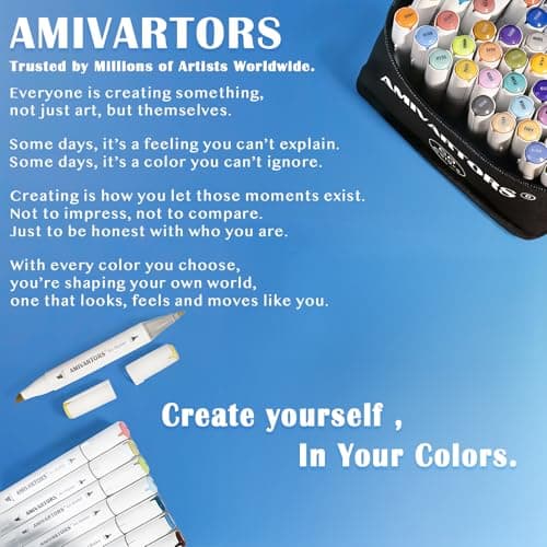 80 Colors Alcohol Markers Dual Tip Set, Chisel & Fine, 2.8g High Ink Capacity, Easy Blending Art Markers for Artists, Adults Coloring, Sketching, Drawing, Illustration & Painting with Carrying Case — view 5