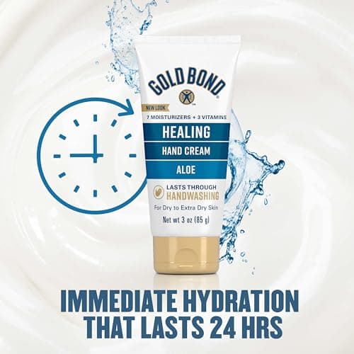 Gold Bond Healing Hand Cream with Aloe, Rich Moisturizer for Dry to Extra Dry Skin, Hydration that Lasts Through Handwashing, Non-Greasy, Dermatologist Tested, Light Scent, 3 Oz On-The-Go Tube — view 4