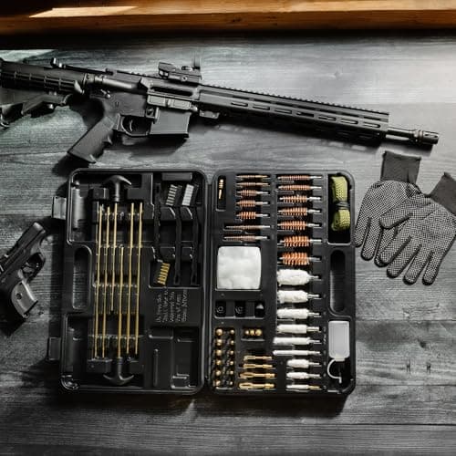 Elite Universal Gun Cleaning Kit for All Guns, Gun Brushes for Pistol Handgun Shotgun Rifle, Durable Brass Rods, 9mm Bore Rope, Oil Bottle, Brushes, Brass Jags, Carrying Case Gun Accessories for Men — view 8