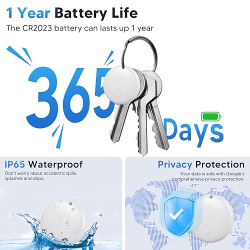 Air Tags for Android,Air Tags-4 Pack Android Tracker Tags,1 Year Battery Life,Google Find Trackers for Google'S Find Hub App Luggage Tracker for Keys, Luggage,etc. — view 5