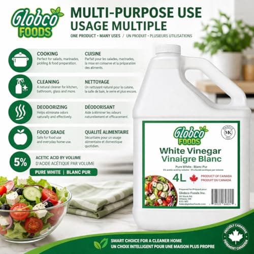 Premium Quality 4L White Vinegar – Allergen-Free & Gluten-Free - No Additives - Ideal for Cooking & Cleaning - Proudly Canadian Made by a Canadian-Owned Business – Support Local, Buy Canadian! — view 4