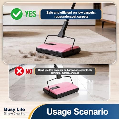 Yocada Manual Carpet Sweeper Cleaner Household Sweeper with Extra Brush — view 5
