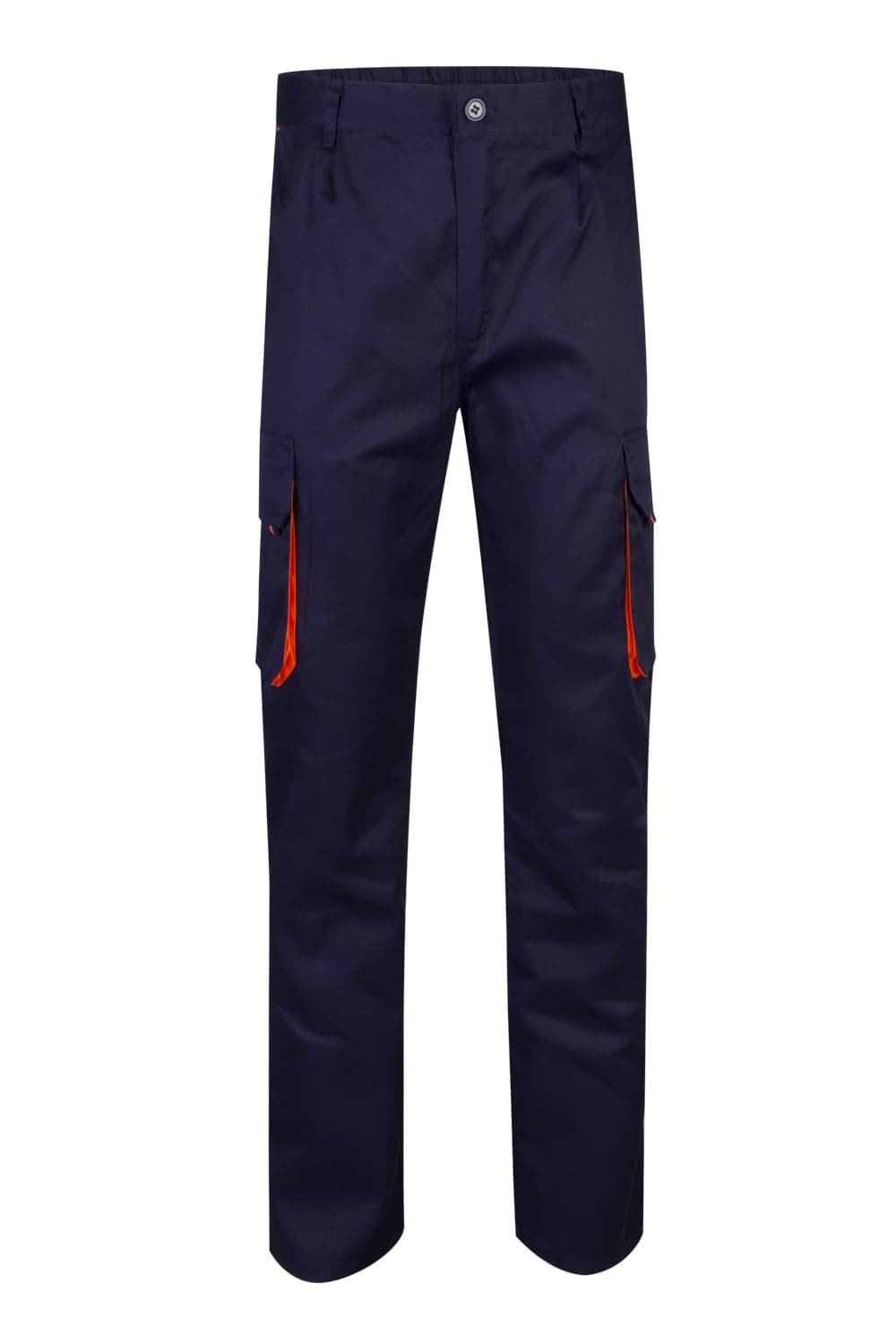 VELILLA 103004; Pantalón Bicolor Multibolsillos; Color Azul Marino y Naranja; Talla 34