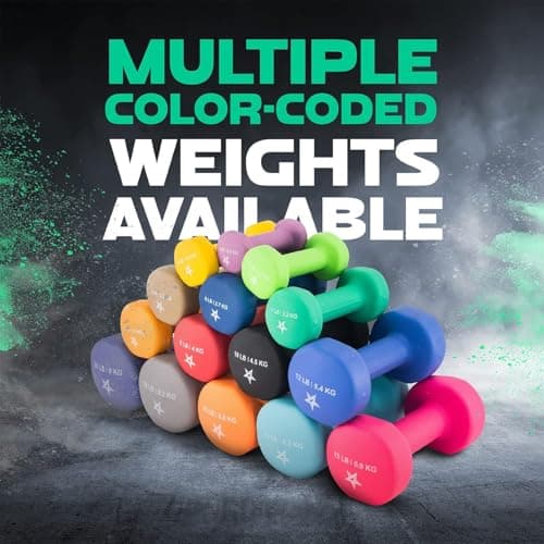 Yes4All Dumbbell Neoprene, poids et haltere, Weight set, hand weights for women, dumbbells pair, free weights (D. Green - 5lbs) — view 5