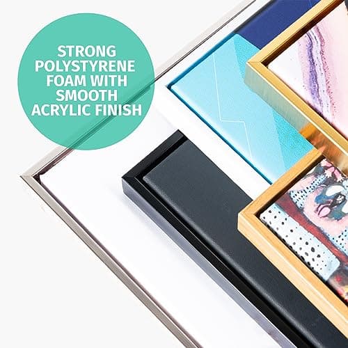 PIXY CANVAS Floater Frame 12x12 for 3/4 (0.75) inch Deep Canvas Paintings/Canvas Prints/Wood Canvas Panels/Wall Art/Wall Decor/Home Decor/Artwork (Brass Gold, 12 x 12 inch, Square) — view 7
