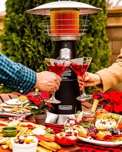 Cuisinart Portable Tabletop Patio Heater, 11,000 BTU Outdoor Propane Heater with Safety Tilt Switch and Adjustable Heat, Burner Screen Guard, 30 sq. Foot Heat Range, Black — view 6