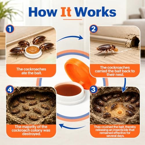 96Pcs Cockroach Bait Stations for Indoor and Outdoor Use, Bait Included and Ready to use — view 3