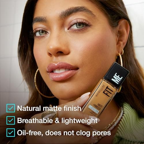 Maybelline Fit Me Matte + Poreless Liquid Oil-Free Foundation Makeup, Fair Porcelain, 1 Count (Packaging May Vary) — view 5