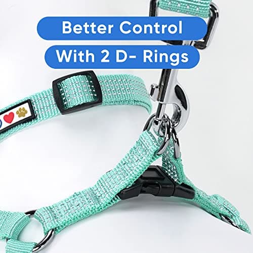 Pawtitas Reflective Step-in Dog Harness – Adjustable No-Pull Vest for Puppies to Seniors, Safe & Comfortable, S Teal — view 4