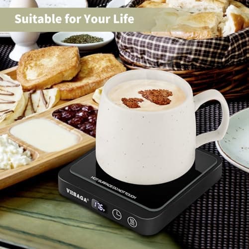 VOBAGA Mug Warmer, Coffee Cup Warmer for Desk with 5 Temp Settings & 2-12H Timer, Smart Candle Warmer & Coffee Warmer with Display for Fastest Heating Coffee, Cocoa, Ideal Coffee Gifts(No Cup) — view 5