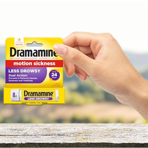 Dramamine Motion Sickness Less Drowsy, Travel Vial, Multicolor, 8 Count — view 6