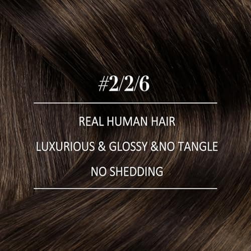YoungSee Clip in Extensions Human Hair 18In 120G 7Pcs Dark Brown Balayage Medium Brown Clip in Hair Extensions Human Hair Ombre Straight Hair Extension Clip ins