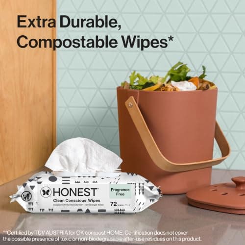 The Honest Company Baby Wipes for Sensitive Skin, Hypoallergenic, Fragrance-Free, Multi-Use, Pattern Play Design, 720 Count (10 Packs of 72) — view 4