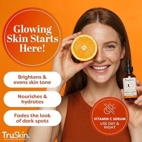 TruSkin Vitamin C Serum for Face - Anti Aging Face Serum with Hyaluronic Acid & Vitamin E - Brightening Formula for Improving Appearance of Dark Spots, Fine Lines & Wrinkles - All Skin Types, 1 fl oz — view 3
