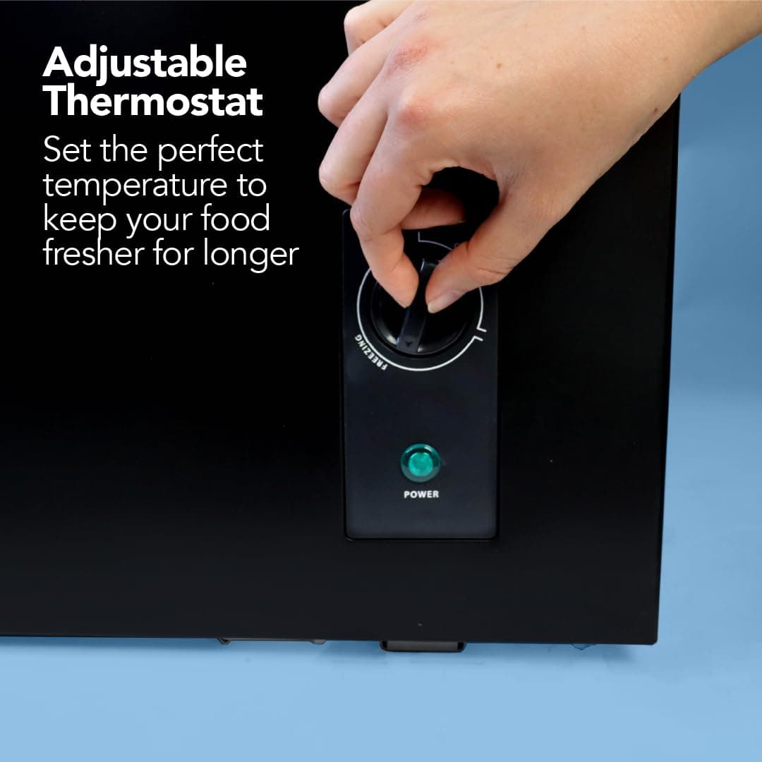 Igenix IG100B Freestanding Chest Freezer, 99 Litre Capacity with Freezer Basket, Suitable for Outbuildings and Garages, Black — view 5
