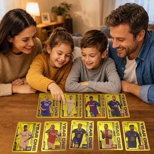 Soccer Trading Cards 2026, 55 Non-Duplicate Football Cards, USA Canada Mexico Themed Collectible Card Set, Fixed Card Contents Gift for Soccer Fans Kids Teens and Adults Gold, Not Original — view 5