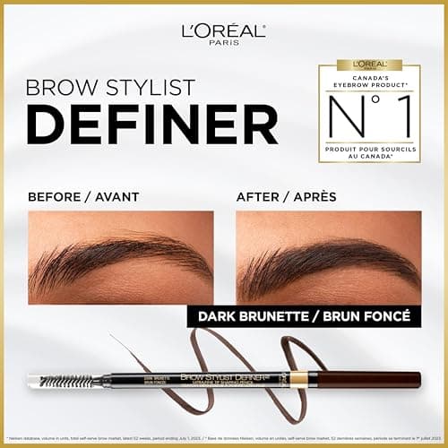 L’Oréal Paris Cosmetics Brow Stylist Definer, Ultra-Fine Tip Eyebrow Pencil, 0.5mm Tip for Well-Defined Brows and Easy Blend With No Gaps, Dark Brunette, 90mg — view 4