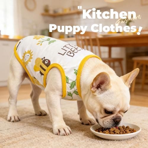 PETCARE Cartoon Dog Shirts for Small Dogs Cute Dog Clothes Yellow Bee Tshirt Soft Cotton Puppy Pajamas Breathable Sleeveless Pet Tank Top Spring Summer Dogs Clothes for Chihuahua Yorkie Shih Tzu — view 4