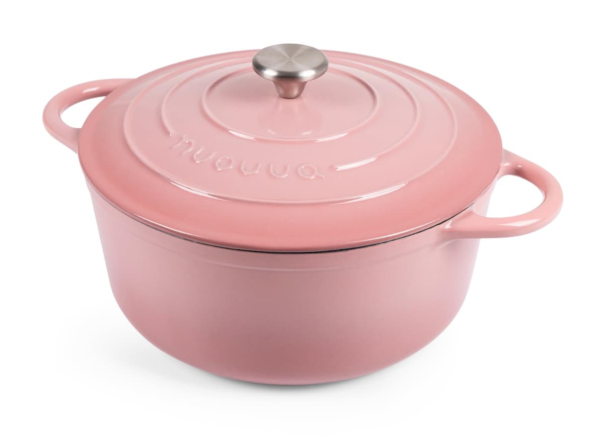 Nuovva Enamelled Cast Iron Dutch Oven Pot with Lid – 5 Quart Casserole Dish – Ceramic Dutch Oven for Bread Baking, Roasting, Braising & Stews – Oven Safe up to 500°F – 24cm Orange — view 14