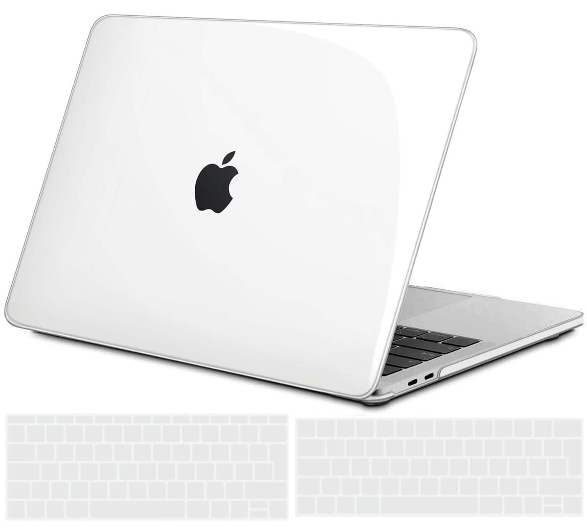 TECOOL Case compatible with MacBook Air M1 & MacBook Air 13 inch Retina 2020 2019 2018 (A2337 A2179 A1932), Plastic Snap On Hard Shell Cover & UK EU Keyboard Protector, Crystal Clear (Glossy) — view 34