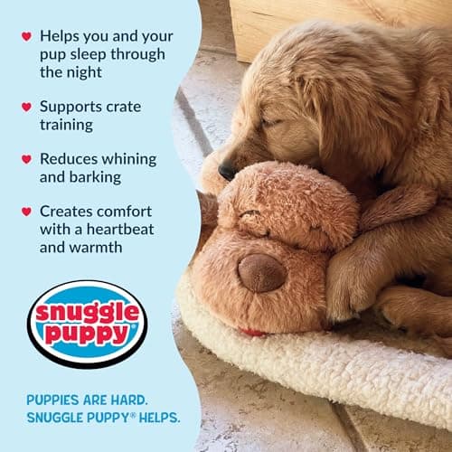 Snuggle Puppy Original Heartbeat Puppy Toy with Real-Feel Pulse & Heat Pack, Plush Dog Comfort Toy for Crate Training, First Nights & New Puppy Transition - Biscuit — view 3