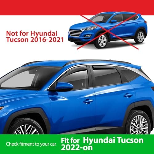 Goodyear Shatterproof in-Channel Window Deflectors for Hyundai Tucson 2022-2026, Rain Guards, Window Visors for Cars, Vent Deflector, Car Accessories, 4 pcs. - GY007802 — view 2