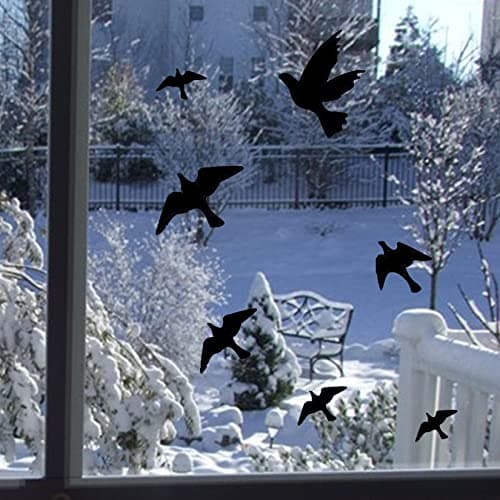 Anti-Collision Window Bird Stickers Decals Glass Door Protect and Save Bird Strikes (Black) — view 4