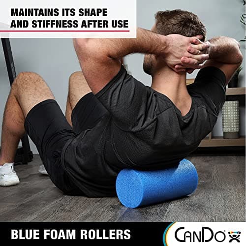 CanDo Blue PE Foam Rollers for Fitness, Exercise Muscle Restoration, Massage Therapy, Sport Recovery and Physical Therapy for Homes, Clinics, and Gyms 6" x 36" Round, 30-2150 — view 4