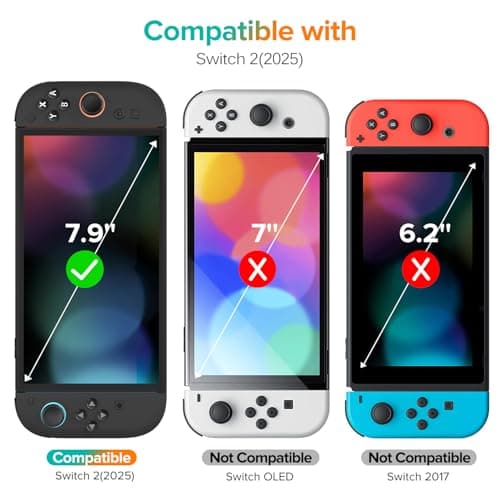 ivoler 3-Pack Screen Protector Tempered Glass for Nintendo Switch 2 Model 2025, Accessories Transparent HD Clear Anti-Scratch Screen Protector for Nintendo Switch 2, 7.9-Inch