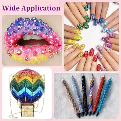 40 Colors Resin Jelly Rhinestones for Bedazzling, 3mm 32000 Pcs Flatback Gems for Crafting,Rhinestone Kit with B7000 Glue for Nail Rhinestones, Shoes, Crafts, Diamond Art & DIY Bedazzler Projects — view 3