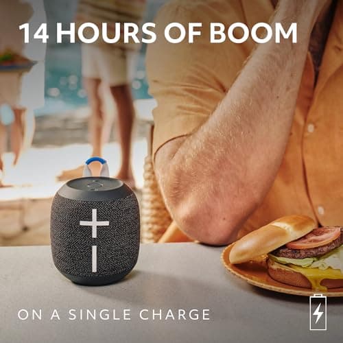 Ultimate Ears WONDERBOOM 4 Portable Waterproof Bluetooth Speaker with Big Bass and 360-Degree Sound, Dustproof Floating Speaker with 131ft (40m) Range - Black — view 3