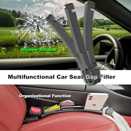 Bigger Solutions Car Seat Gap 2pk Filler with Storage, Hook & Emergency Glass Breaker — view 4