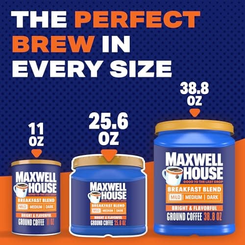 Maxwell House Breakfast Blend Mild Roast Ground Coffee, 25.6 oz Canister — view 5