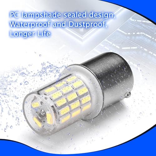 2357 1157 2057 7528 P21/5W Brake Light Bulb for Daytime Running (DRL) and Back-Up/Reverse Lights,12V-24V BAY15D 6000K Bright White LED Bulbs Replacement for RV Car Camper Trailer Tail Brake Stop,2Pack — view 5