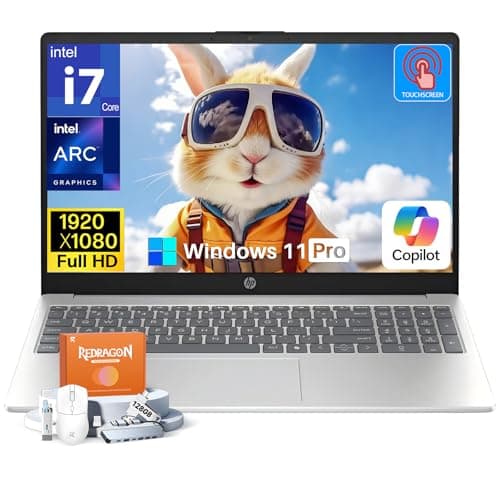 HP 15.6" Touchscreen Laptop 2026, Windows 11 Pro, Intel Core i7-1355U(up to 5.0 GHz), 15.6 inch FHD Touch Screen, 16GB RAM, 512GB SSD, Copilot AI, Fast Charge, for Business Student, Accessories