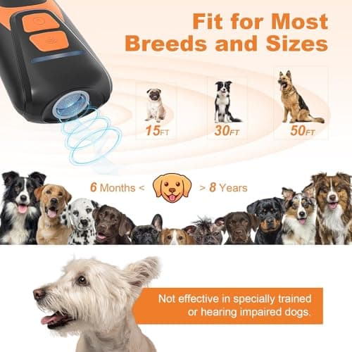 Dog Bark Deterrent Devices, Rechargeable Ultrasonic Anti Barking Device for Dogs, Dog Bark Control Devices 50FT Range Safe for Dogs & Human Portable Indoor Outdoor — view 5