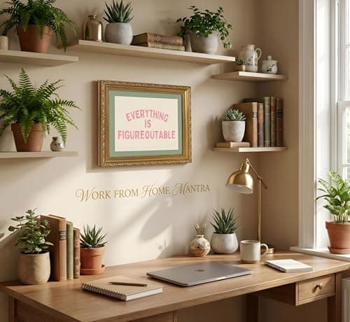 Gold Frame Everything Is Figureoutable Inspirational Quote Wall Art 9x11in — view 4