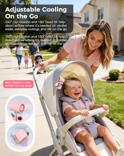 Hotsales Clip-On Portable Fan for Strollers, Handheld Turbo Fan for Travel — view 3