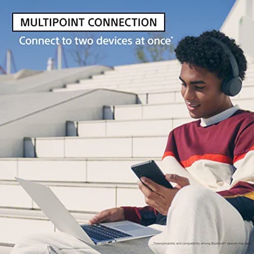 Sony WH-CH520 Wireless Headphones Bluetooth On-Ear Headset with Microphone and up to 50 Hours Battery Life with Quick Charging, Blue — view 4