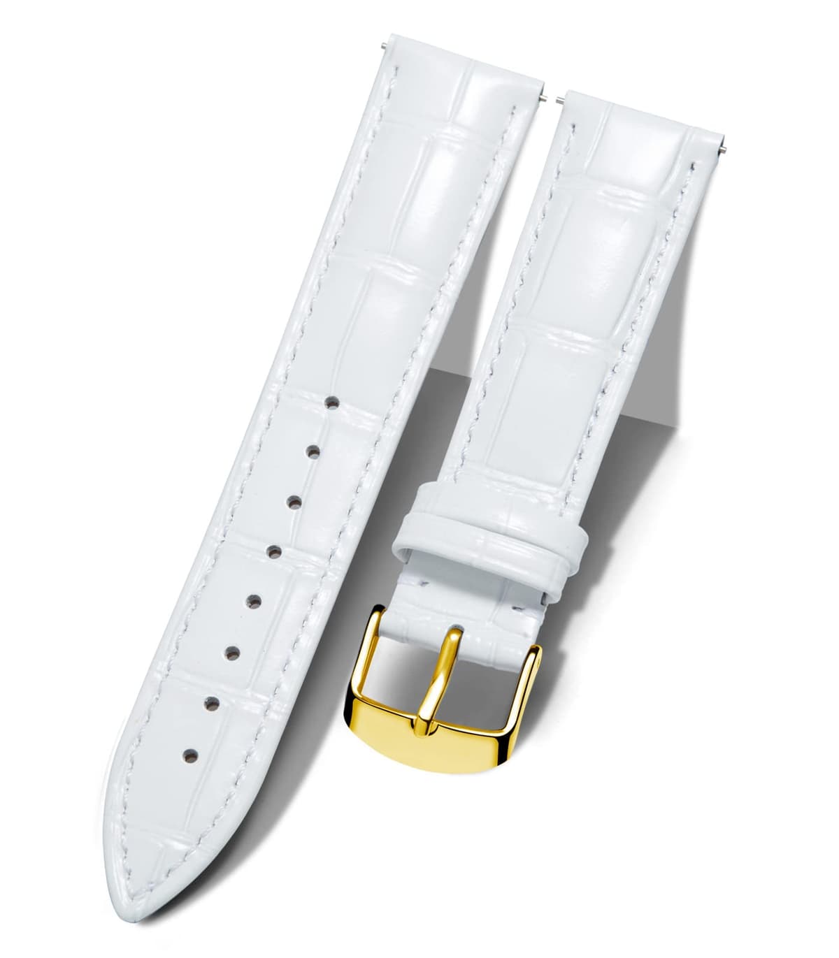 BINLUN Quick Release Leather Watch Straps Replacement Watch Bands Smart Watch Strap Crocodile Pattern in 10 Colors 13 Sizes with Silver/Gold/Rose-Gold Buckle for Men Women(10mm-24mm) — view 17