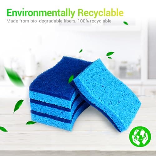 AIDEA Non Scratch Scrub Sponge, 24Count, Sponges for Dishes, Sponges Kitchen, Cleaning Sponge, Cleans Fast Without Scratching, Stands Up to Stuck-on Grime, Cleaning Power for Everyday Jobs — view 6