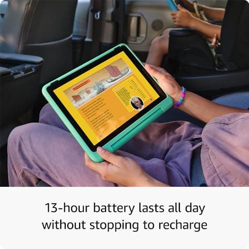 Amazon Fire HD 10 Kids Pro tablet, ages 6-12. Bright 10.1" HD screen, includes ad-free content, robust parental controls, 13-hr battery and slim case for older kids, 32 GB, Happy Day — view 6